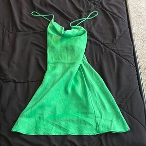 Vibrant Green Spaghetti Strap Dress